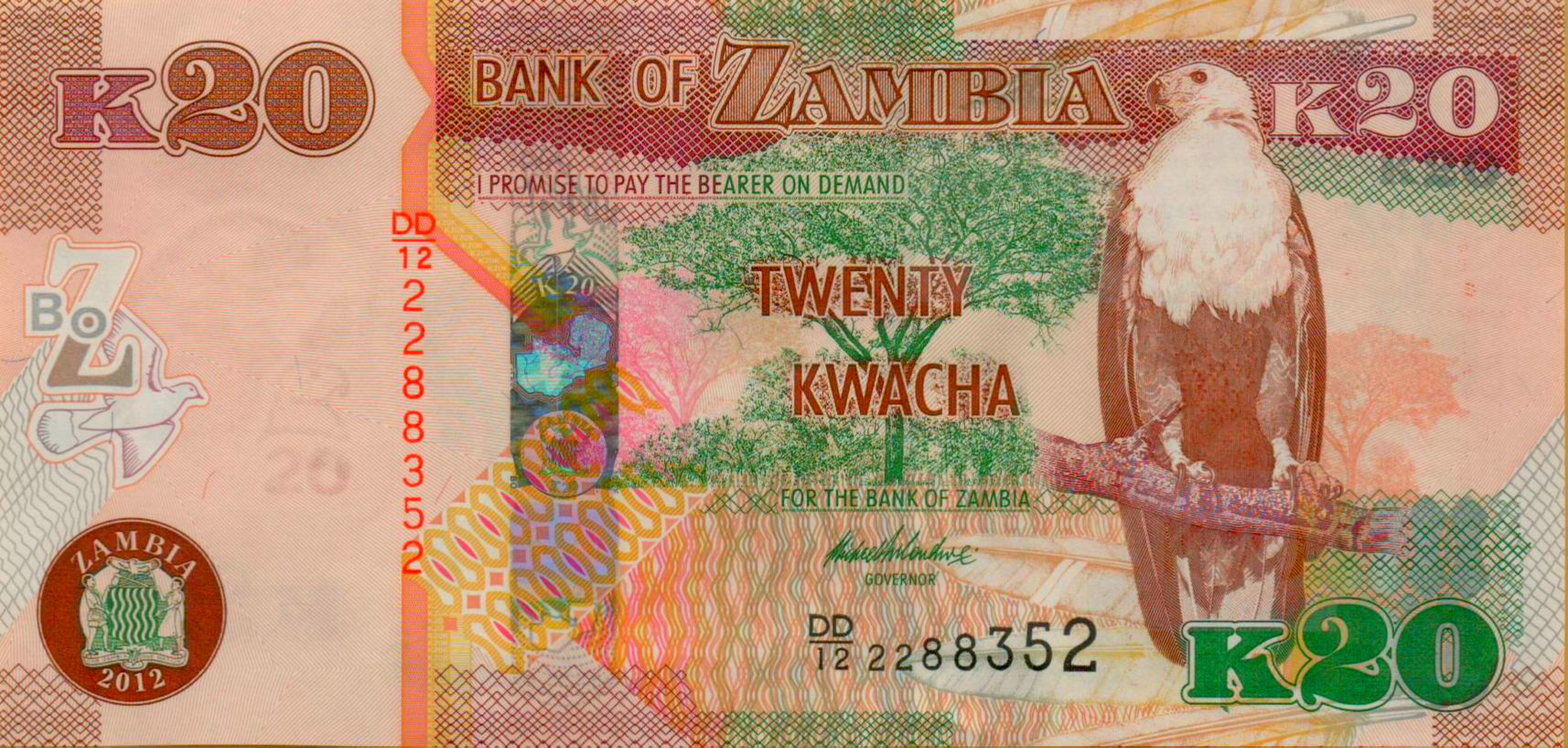 Zambia 20 2012 UNC P-52/a